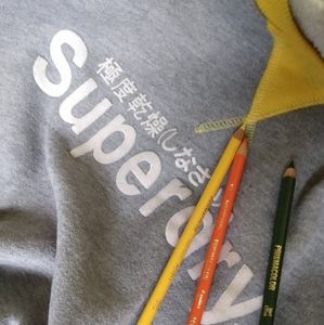 SuperDry Vintage grey and yellow sweatshirt.
